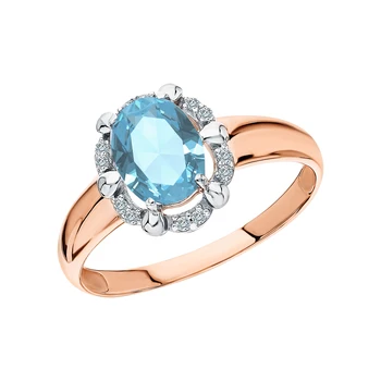 

Gold ring with Topaz and cubic zirconium sunlight sample 585