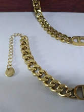 Collar de cadena de acero inoxidable con textura de Metal para mujer, cadena de eslabones cubanos, Gargantilla, regalo de fiesta, 2021