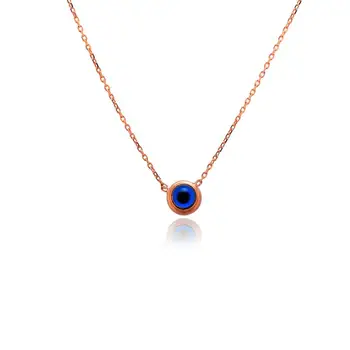 

Rose Plated Evil Eye Necklace