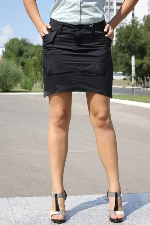 Черная юбка из хлопка FORMALAB