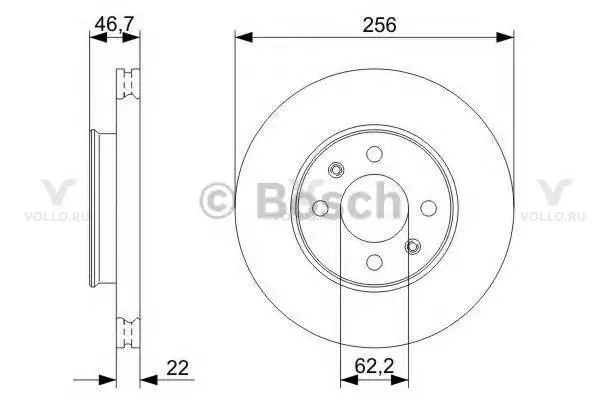 0986479367 BOSCH ТОРМОЗНОЙ ДИСК ПЕРЕДНИЙ