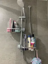 Shelf Organizer Rack-Holder Shampoo Soap Shower-Storage Aluminum-Basket for with Hooks