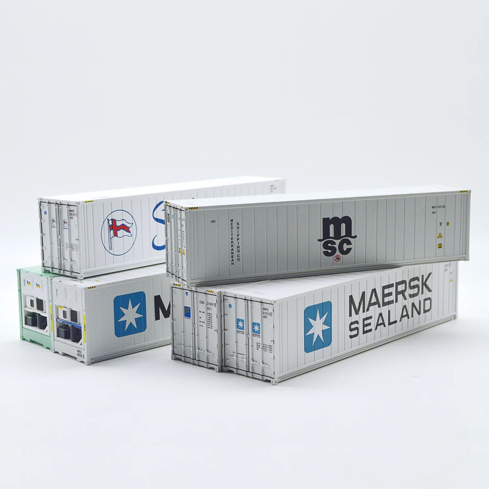 

6 types HO 1/87 scale 40 feet model train container toys miniature freighter container for diorama architecture railway scene
