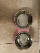 Alimentador de colores para mascotas, plato de acero inoxidable para alimento y agua de perros y gatos pequeños