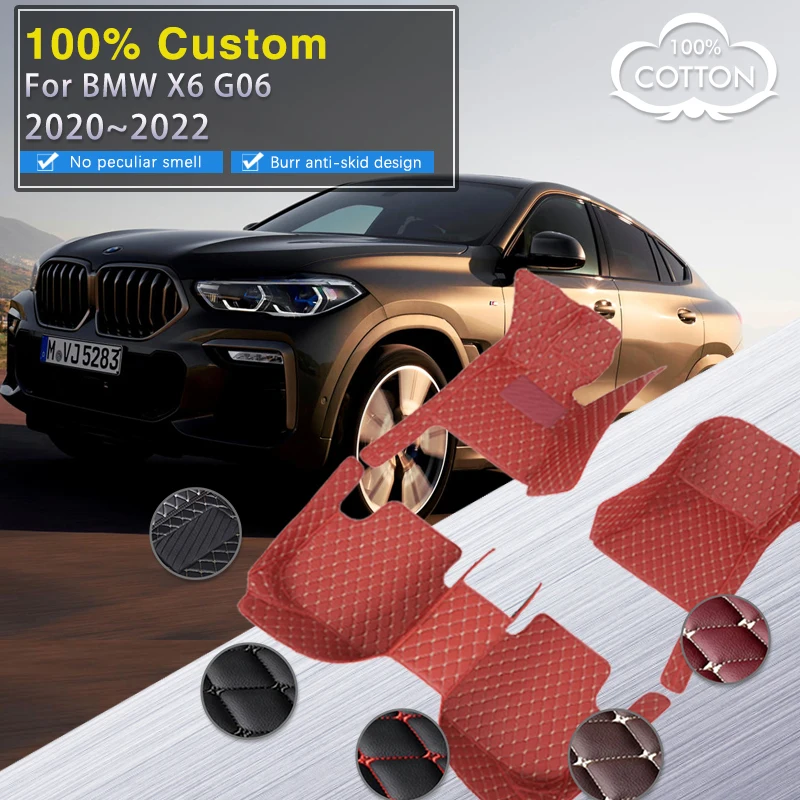 Автомобильные коврики для BMW X6 G06 MK3 2020 2021 2022 роскошные кожаные напольные
