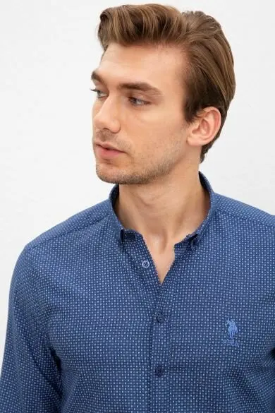 U.S. POLO ASSN. С принтом рубашка слим