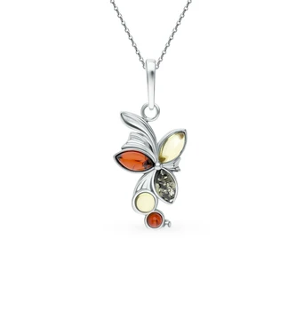 

Silver Pendant with Amber artificial sunlight sample 925