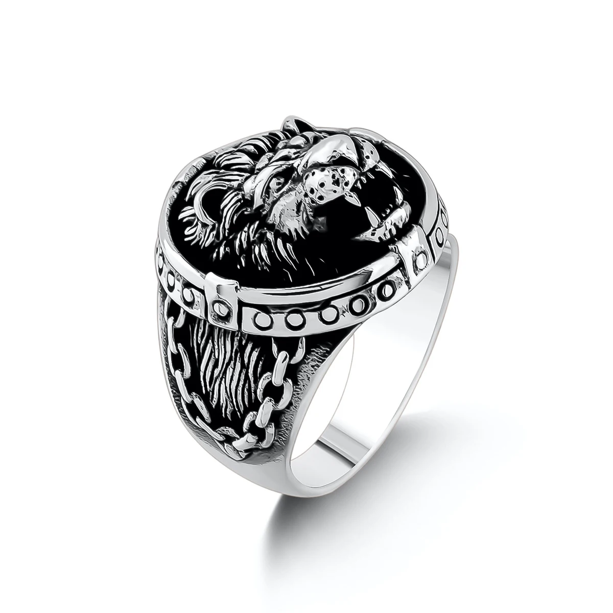 925 Sterling Silver Men Ring with Motif