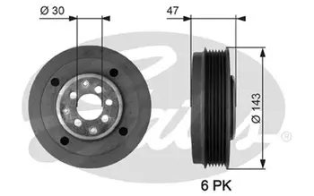 

GATES Belt Pulley, crankshaft for AUDI A3 VOLKSWAGEN GOLF FORD GALAXY