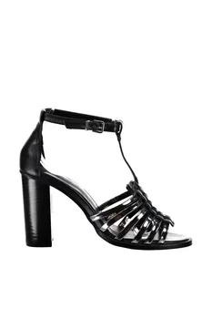 

Derimod Genuine Leather Black Bullet Women Heels Shoes