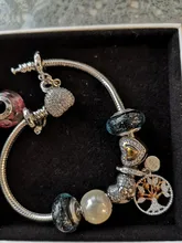 Cuentas de cristal de Murano luminosas para fabricación de joyas, abalorio de Color plateado, rosa, Original, para pulsera