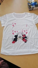Camisetas con estampado de ratón de Minnie para mujer, camisetas informales de manga corta para niñas pequeñas, ropa a juego familiar de marca de verano