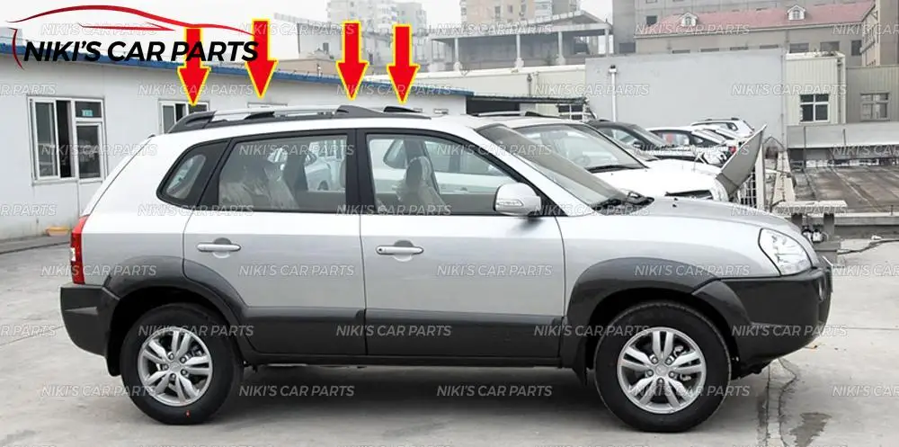Боковые накладки на рейлинги для hyundai Tucson 2004-2008 на крышу рельсы пластиковая формовка из АБС 1 комплект/4 шт. отделка украшения Тюнинг Автомобиля
