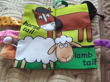 Libro de tela suave con diseño de dinosaurio y cola de Animal para niños, libro de actividades silencioso para aprendizaje, juguetes educativos para edades tempranas de 0 a 12 meses