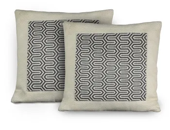 

SET 2 cases cover off white geometric center 45X45