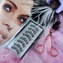 Conjunto de pestañas postizas magnéticas largas 3D de visón, pestañas postizas gruesas naturales magnéticas, 5 unidades