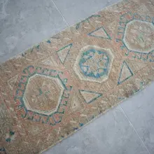 Плоский тканевый маленький ковер бегунок 18 ''X 48''/45x122 см