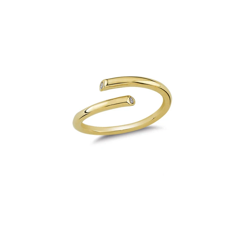 

Модное женское кольцо из твердого золота 14K с художественным дизайном
