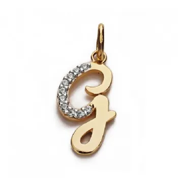 

PENDANT LETTER G ZIRCONS. 16X7 MM.
