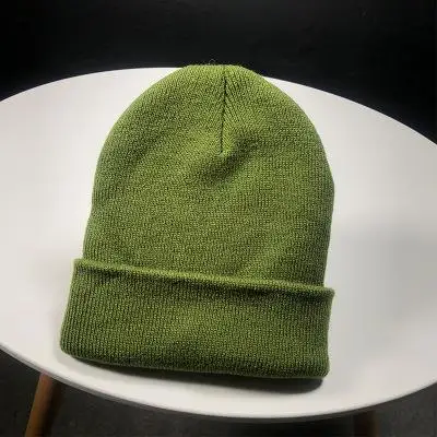 Зимние шапки для женщин, Новые Вязаные шапки, одноцветные милые шапки для девочек, осенние женские шапки, теплые шапки, женские повседневные Шапки - Цвет: Dark green