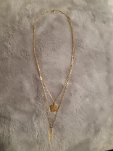 Collares multicapa y colgantes de trébol para mujer, cadena larga de Color dorado, collar, joyería de acero inoxidable