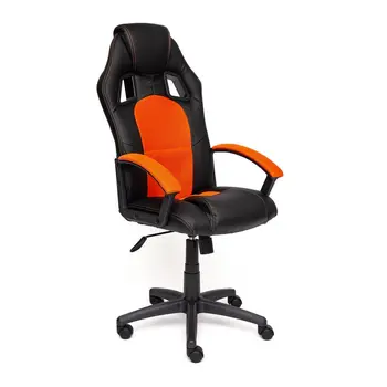 

Chair "Driver" (Artificial black leather orange mesh)