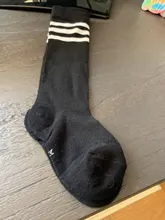 Calcetines largos de algodón hasta la rodilla para niños y niñas, calcetín deportivo a rayas de fútbol