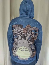 Sudadera con capucha en 3d para hombre y mujer, ropa de calle informal Unisex con estampado de flores de My Neptune Totoro, Anime, novedad de 2019