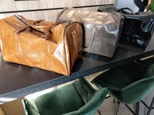 Bolsa de viaje de cuero Duffle independiente gran Fitness bolsas bolso bolsa de equipaje negro de moda de los hombres con cremallera Pu