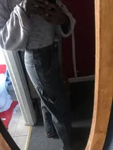 Women Jeans Cargo-Pants Wide-Leg Gray Loose Blue Girl Baggy High-Waist Straight Casual