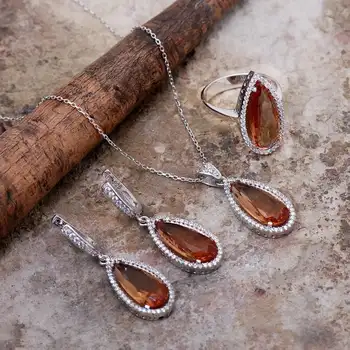 

Color Changing Sultan Zircon Silver Set 1698Hand Made Silver Jewellery Set