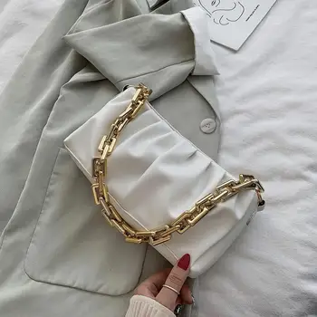 

Chain PU Leather Cloud Party Clutch Bag For Women 2020 Lady Shoulder Bags Female Travel Handbags Simple Hand Bag