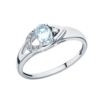 

Silver ring with Topaz and cubic zirconia sunlight sample 925