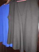 De moda de gasa de las mujeres blusa para mujer sin mangas con cuello en V camiseta Blusas Femininas de talla grande S-6XL ropa femenina