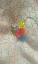 Collar de oso de dibujos animados de color caramelo, colorido Oso de resina hecho a mano, joyería para fiesta