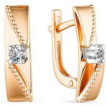 

Alcor earrings with 2 diamonds in red gold