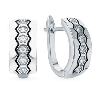 

Silver earrings with cubic zirconia sunlight sample 925