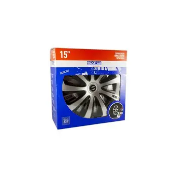 

Sparco SPC1573SVBK-Set of hubcap Sparco Sicily 15 "two tone Silver/black