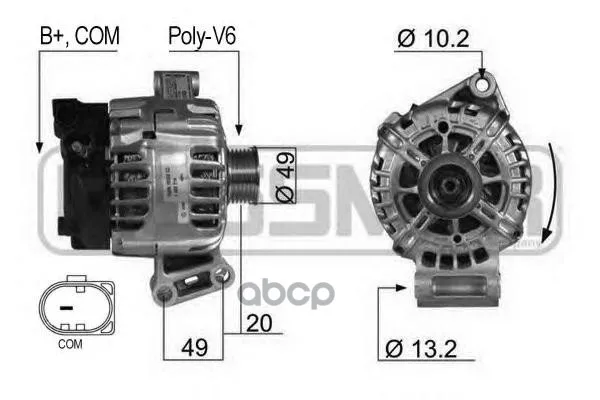 Генератор Ford Mondeo Iv, Focus Iii, Fiesta Vi 2007- Era арт. 210430