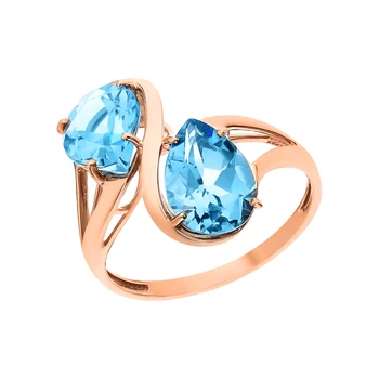 

Gold ring with Topaz sunlight sample 585