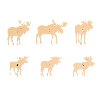 

10 pieces Moose Laser Cut Wood Shape Craft Supply