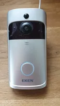 EKEN-Timbre de puerta de seguridad inalámbrico para puerta, monitor de seguridad inalámbrico modelo V5 para puerta con timbre y vídeo con conexión Wifi, grabadora de vídeo con visión nocturna, perfecta para el hogar