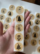 Etiquetas adhesivas con sello temático de Navidad de 1 pulgada, 6 diseños, para regalo DIY, paquete de horneado, decoración de papelería, 100-500 Uds.