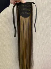 JINKAILI-Peluca de cabello sintético superlarga y Lisa, extensiones de cabello con coleta ondulada resistente al calor