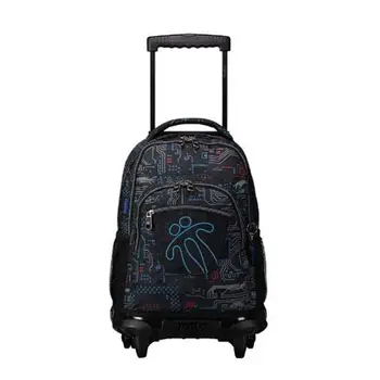 

School Rucksack with Wheels Totto Rue Bomper Black (52 X 37 x 25 cm)