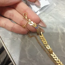 Collar de cadena con lentejuelas en V para mujer, Gargantilla elegante de doble capa para fiesta, joyería