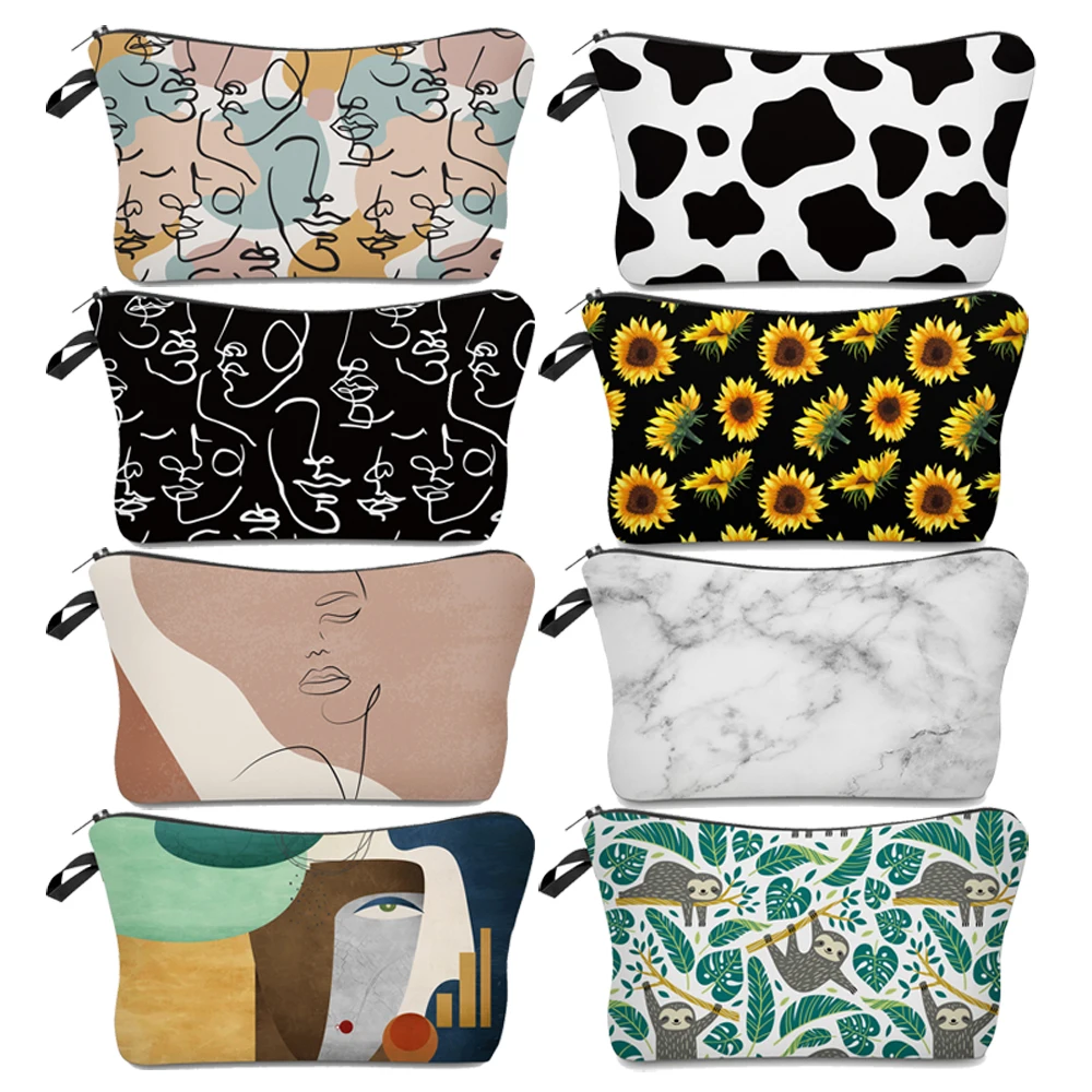 Cosmetic Bag Cosmetic Storage Bag Toiletry Bag Makeup Bag Cosmetic Case Sloth Abstract Art Cosmetic Bag Waterproof Printing Swanky Turtle Leaf Toilet Bag Style for Travel Makeup For Women