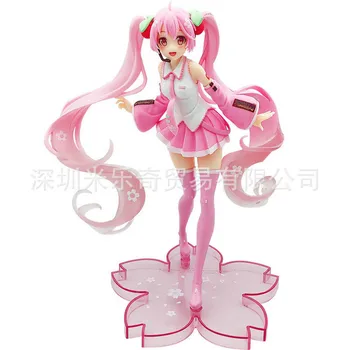 

20CM Anime Pink Stand Figure Model Miku Girls PVC Figure Model Toys Gifts for Friends Collection wj414