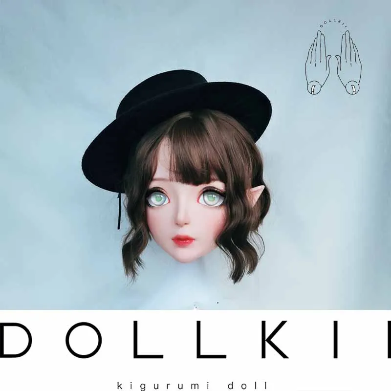 DOLLKIIA) одежда высшего качества ручной работы Женская девушка смолы половина головы косплей японский ролевые игры BJD маска кигуруми кукла Трансвестит маска