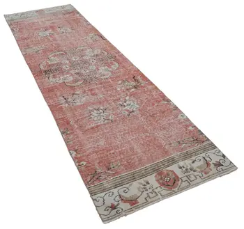 

91x306 Cm Orange Handmade Overdyed Runner Rug-3x10 Ft